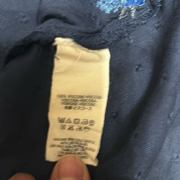 FREE PEOPLE Kiss From a Rose Navy Embroidered Boho Top S - Picture 11 of 11